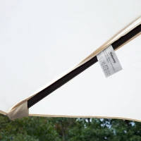 Outsunny 15' Double-Sided Outdoor Patio Market Umbrella with Air Vents - Cream White(m-13)