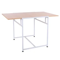 HomCom 47" Versatile Wood Top Drop Leaf Office Computer Desk Folding Side Table - White(m-10)