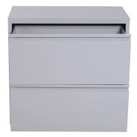 Vinsetto 2 Drawer File Cabinet Metal Storage Chest Home Office - Grey(m-8)