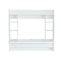 HomCom Floating Wall Mount Office Computer Desk with Storage - White(m-5)