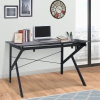 HomCom Wood Adjustable Folding Tilt-Top Art Drawing Drafting Table - Black(m-3)