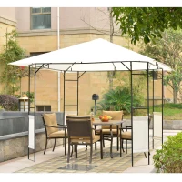 Outsunny 10' x 10' Outdoor Gazebo Canopy, Modern Design with Weather-Resistant Roof - Elegant Shelter for Garden & Patio(m-1)