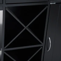 HomCom 44" Wooden Butcher Block Kitchen Island with Wine Rack - Black(m-11)