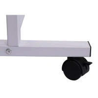 HomCom 33" Contemporary Glass Top Portable Workstation Desk Cart With Shelves - White(m-10)