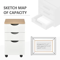 HomCom 3-Drawer Office Storage Supply Craft Organizer Home Furniture - White(m-7)