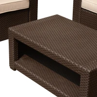 Outsunny Rattan Style Resin Wicker Outdoor Furniture (Coffee Table)(m-4)