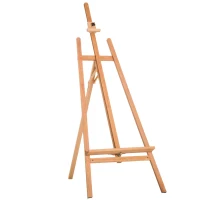 HomCom Beech Wood Folding Art Easel Stand Adjustable - Natural Wood(m-12)