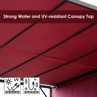 Outsunny 10’ x 10’ Steel Fabric Retractable Pergola Canopy Shade Kit - Wine Red(m-12)