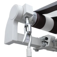 Outsunny 10' x 8' Retractable Sun Shade Patio/Window Awning that Opens Smooth & Quietly Reducing Heat in Your Home - White/Coffee(m-9)