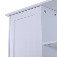 HomCom 23.5" W x 28" H Wooden Wall Mounted Bathroom Storage Cabinet - White(m-10)