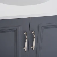 Kleankin 34” Modern Single Ceramic Sink Bathroom Vanity Set - Soft Grey(m-8)