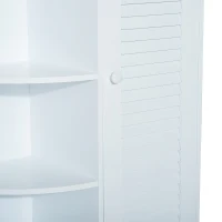 HomCom 32" Modern Country Bathroom Cabinet Cupboard with Rounded Shelves - White(m-10)
