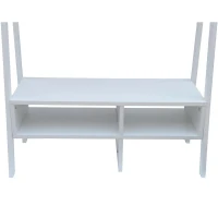 HomCom Leaning Ladder Bookcase / Entertainment Center TV Stand - White(m-8)