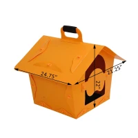 Pawhut Portable Folding Dog House Bed Carrying Travel Dog Kennel - Yellow(m-3)