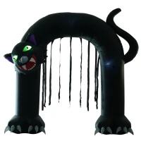 HOMCOM 9’ Outdoor Inflatable Halloween Arch - Creepy Black Cat(m-7)