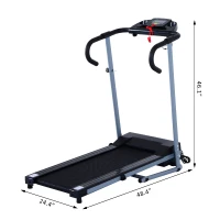 Soozier 500W Portable Electric Folding Treadmill Running Machine with LCD Display - Black(m-4)
