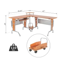 HOMCOM L-Shaped Corner Desk, Computer Workstation with Keyboard Tray, Space-Saving Office Desk, Black(m-2)