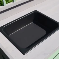 Outsunny Outdoor Rustic Wooden Potting Bench Garden Planting Table with Storage(m-10)