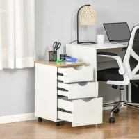 HomCom 3-Drawer Office Storage Supply Craft Organizer Home Furniture - White(m-8)