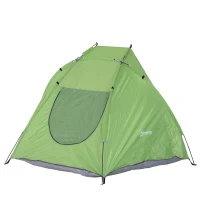 Outsunny Portable Automatic Pop Up Sun Protection Beach Tent Cabana with Door - Green(m-7)
