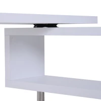 HomCom 75” L Shaped Writing Desk Rotating Desk Swivel Corner Home Office Study Desk - White(m-10)