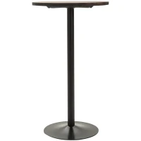 HOMCOM Rustic Industrial Bar Height Pub Table, 42"H, Metal with Elm Wood Top, Perfect for Casual Dining & Entertainment Spaces(m-7)