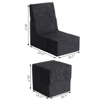 HomCom Fold Down Chair Flip Out Chair - Black(m-3)