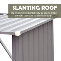 Outsunny 85" Steel Sturdy Firewood Covered Shed Storage Rack - Gray(m-6)