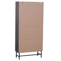 HomCom 71" 4-Shelf Modern Open Wood Grain Bookcase with Metal Feet - Dark Coffee(m-5)