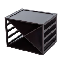 HomCom 16 Bottle Design Modern Wooden Stackable Tabletop Wine Bottle Organizer(m-8)