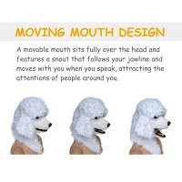 HomCom Poodle Dog Costume Mouth Mover Mask(m-4)
