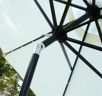 Outsunny 9' Outdoor Patio Umbrella w/ Tilt & Solar Powered LED Lights - Cream White(m-5)