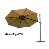 Outsunny 9.5' Outdoor Market Patio Umbrella with Tilt and Crank - Khaki(m-7)