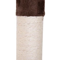 PawHut 106" Adjustable Height Floor-To-Ceiling Vertical Cat Tree - Brown and Cream(m-5)