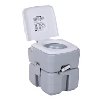 HOMCOM 20L/5.3 Gallon  Plastic Portable Toilet Seat for Camping Hiking Travel Indoor Outdoor(m-1)