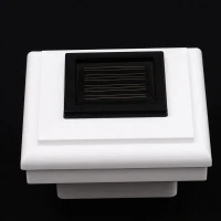 Outsunny Solar Powered LED Lamp Path Light Deck Garden Fence Post Cap - White(m-3)