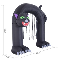 HOMCOM 9’ Outdoor Inflatable Halloween Arch - Creepy Black Cat(m-3)