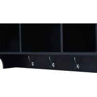 HomCom 48” Modern Floating Combination Storage Shelf Cubby Coat Rack - Matte Black(m-7)