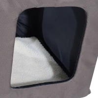 PawHut Winter Indoor Heated Double Wide Cat Shelter House Bed Small Animal Playpen Crate Kennel - Brown(m-8)