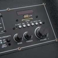 HomCom 80 Watt Portable Remote Control LED Bluetooth Dual Speaker System with Wheels(m-11)