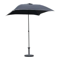 Outsunny 5.8' Compact Portable Round Sun Shade Folding Beach Patio Umbrella - Black(m-1)