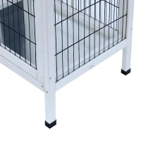 PawHut 36" Raised Outdoor Weatherproof Metal Wire and Wooden Rabbit Hutch Bunny Guinea Pig Cage with Enclosed Run(m-10)