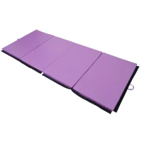 Soozier 6' x 4' x 2" PU Leather Folding Gymnastics / Martial Arts Mat - Purple(m-3)