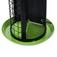 PawHut Triple Chamber Outdoor No Mess Bird Feeder Squirrel Proof - Lime Green / Black(m-6)