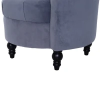 HOMCOM Retro High Back Armless Chair, Button-Tufted, Thick Padding, Royal Design for Living Room, Bedroom(m-12)