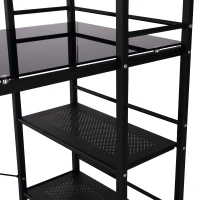HomCom 50" Modern Office Desk With Storage Shelves Bookcase - Black(m-8)