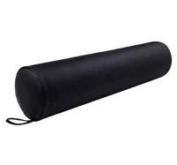 Soozier 25" Full Round Faux Leather Bolster Lumbar Support Massage Pillow - Black(m-1)