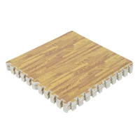 Soozier 18 Piece Interlocking Puzzle Foam Gym Floor Tile Mats - Wood Pattern(m-5)