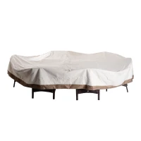 Outsunny 130" x 84" x 23" 7 Piece Waterproof Outdoor Dining Table Furniture Cover - Beige / Coffee(m-2)