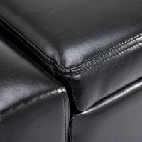 HomCom 42" Large Rectangular Faux Leather Ottoman Storage Bench with Hinged Top - Glossy Black(m-6)